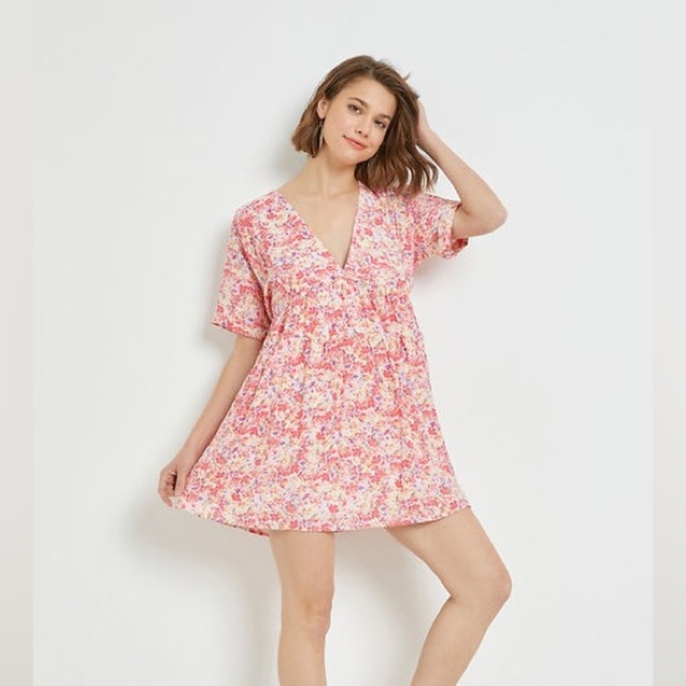 Boutique Mustard Seed Multicolor Floral Mini Dress Size Medium
